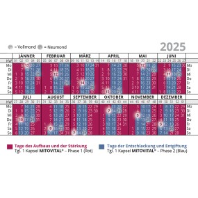 MitoVital® (30 Kapseln) - Mondphasenkalender 2025 - Monate