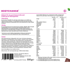 BodyChange Slim Shake - Schoko (500 g) - Etikett